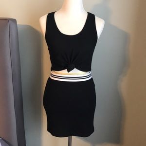 Kendall + Kylie Black Cut Out Knotted Dress Size S